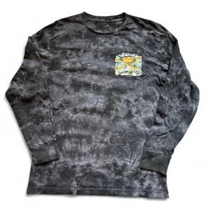Venice Skateboarding 90s Grunge Skate Black Grey Tie-Dye Graphic LS Shirt — S/M